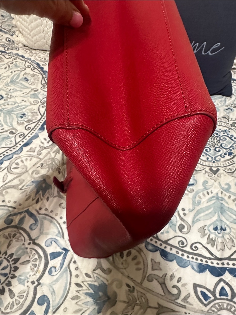 Tory Burch Red York Tote with Gold Logo - Picture 4 of 8